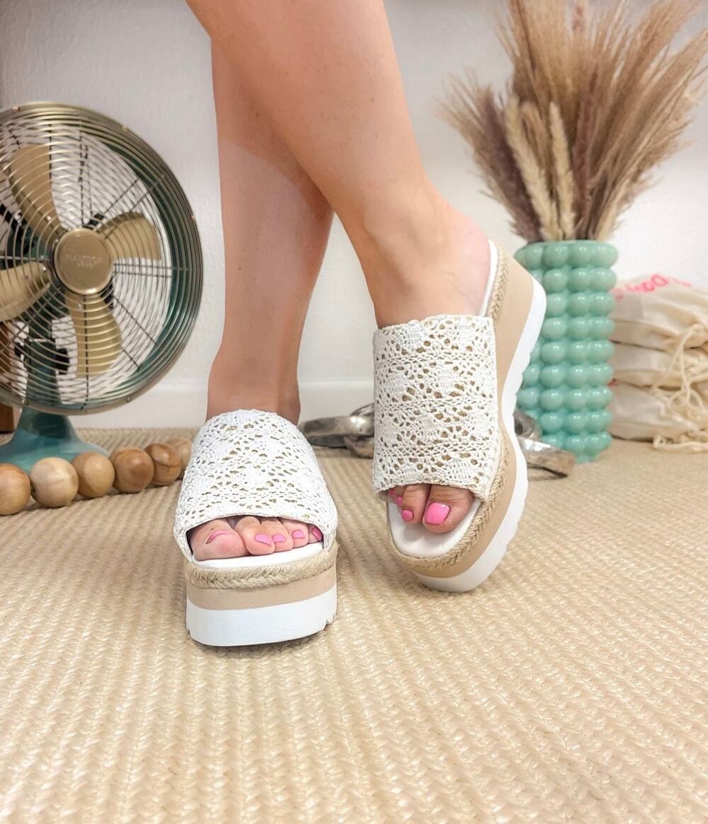 NAUGHTY MONKEY OPHELIA WEDGES IN WHITE